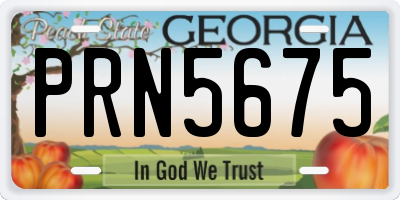 GA license plate PRN5675