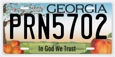 GA license plate PRN5702