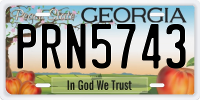 GA license plate PRN5743