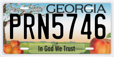 GA license plate PRN5746
