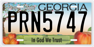 GA license plate PRN5747