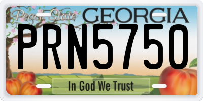 GA license plate PRN5750