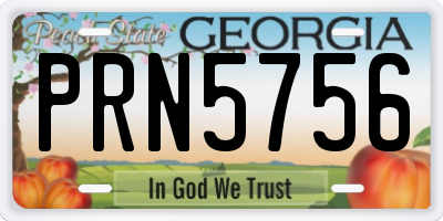 GA license plate PRN5756