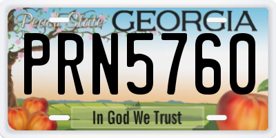 GA license plate PRN5760