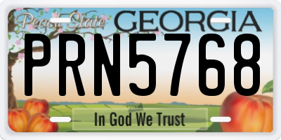 GA license plate PRN5768