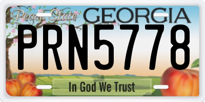 GA license plate PRN5778