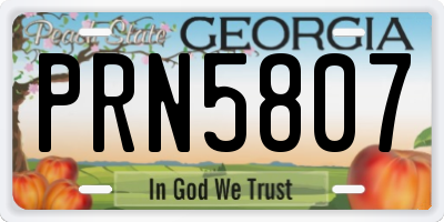 GA license plate PRN5807