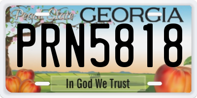 GA license plate PRN5818