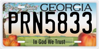 GA license plate PRN5833