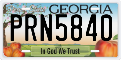 GA license plate PRN5840