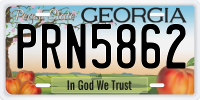 GA license plate PRN5862