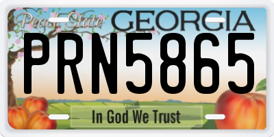 GA license plate PRN5865