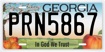 GA license plate PRN5867