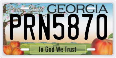 GA license plate PRN5870