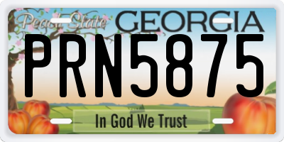 GA license plate PRN5875