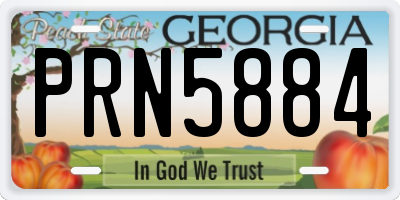 GA license plate PRN5884
