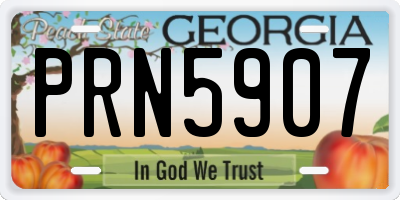 GA license plate PRN5907