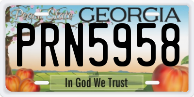 GA license plate PRN5958