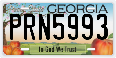 GA license plate PRN5993