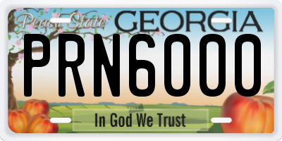 GA license plate PRN6000