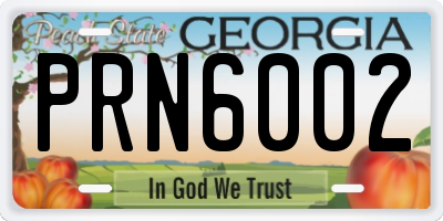 GA license plate PRN6002