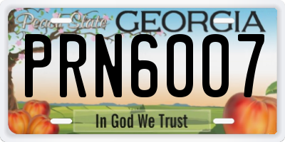 GA license plate PRN6007
