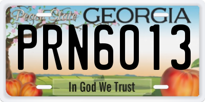 GA license plate PRN6013