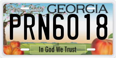GA license plate PRN6018
