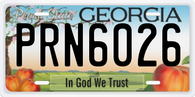 GA license plate PRN6026