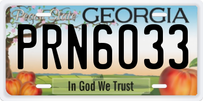 GA license plate PRN6033