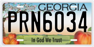 GA license plate PRN6034
