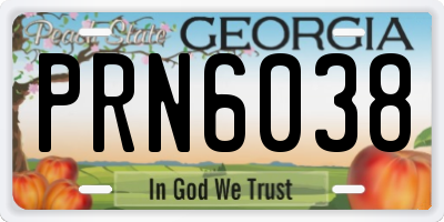 GA license plate PRN6038