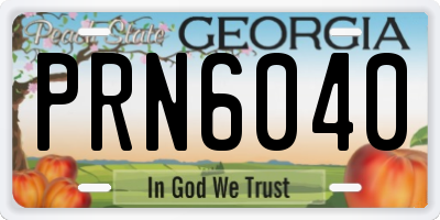 GA license plate PRN6040