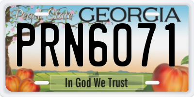 GA license plate PRN6071