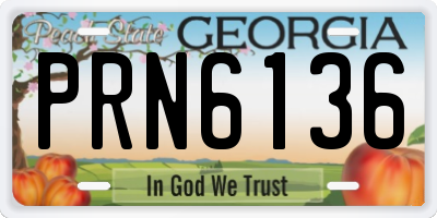 GA license plate PRN6136