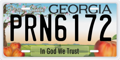 GA license plate PRN6172