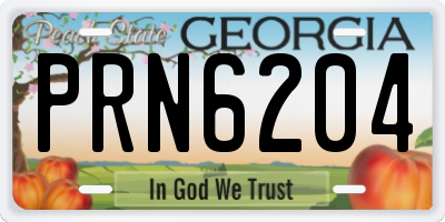 GA license plate PRN6204