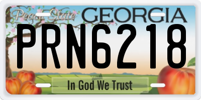 GA license plate PRN6218
