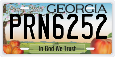 GA license plate PRN6252
