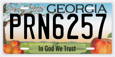 GA license plate PRN6257