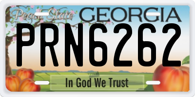 GA license plate PRN6262