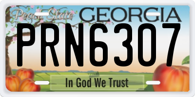GA license plate PRN6307