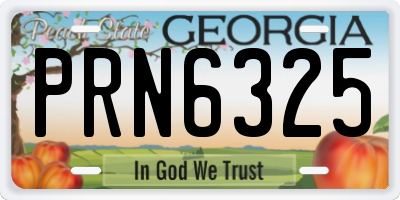 GA license plate PRN6325