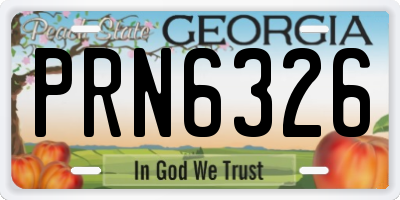 GA license plate PRN6326