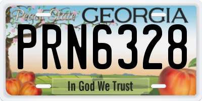 GA license plate PRN6328