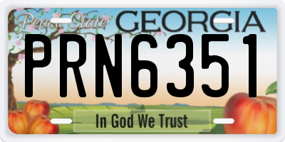 GA license plate PRN6351