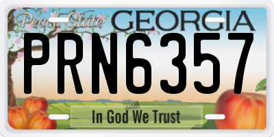 GA license plate PRN6357