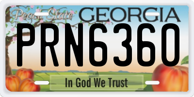 GA license plate PRN6360