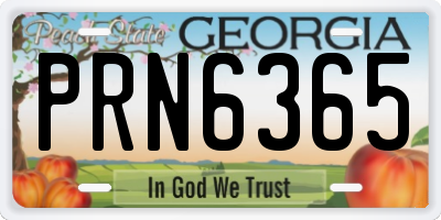 GA license plate PRN6365