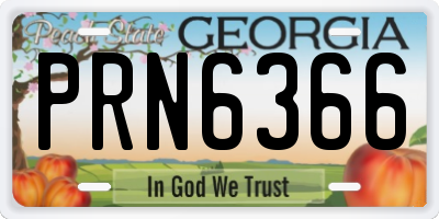 GA license plate PRN6366